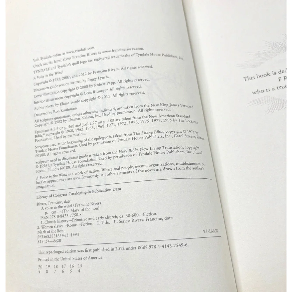 Voice in the Wind by Francine Rivers (Trade Paperback) - Picture 5 of 5